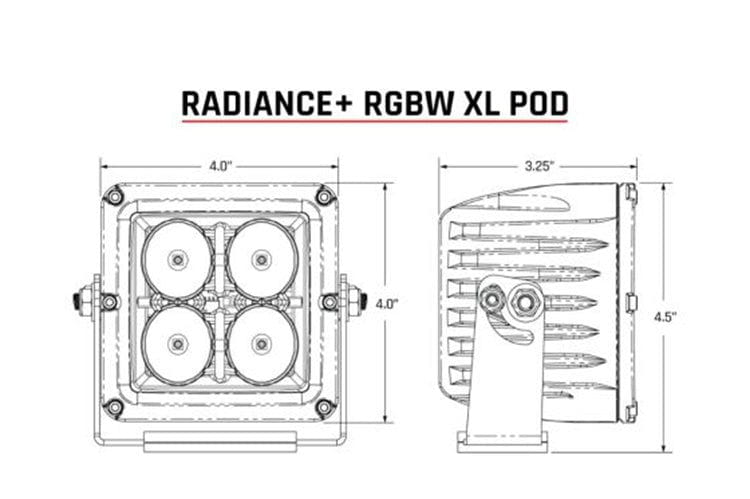 Rigid Industries 322053 4" Radiance+ RBGW Pod Lights