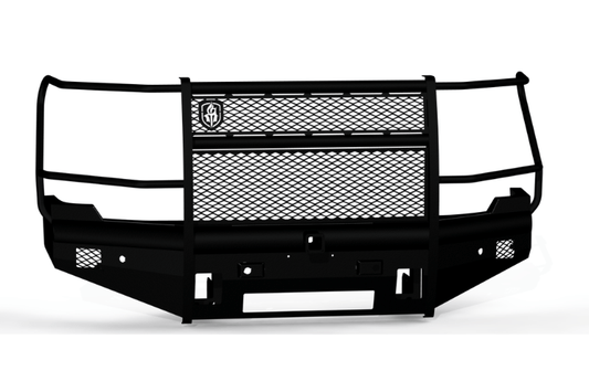 Road Armor front bumper Vaquero 2242VF26B for 2024–2025 GMC Sierra 2500/3500, full guard design with integrated 2-inch receiver.