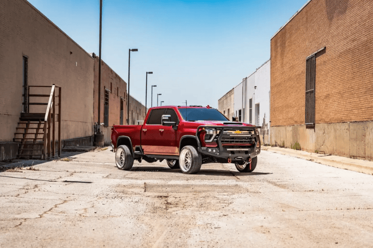 Road Armor Evolution heavy duty front bumper 3242EF7B for 2024–2026 Chevy Silverado 2500/3500, designed for rugged protection with winch compatibility.