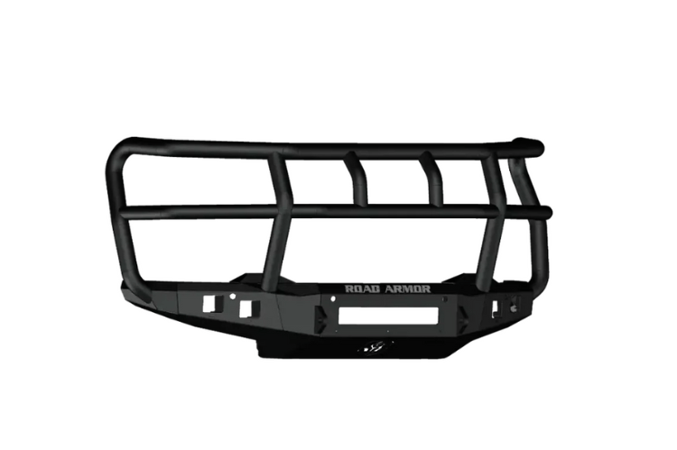 Road Armor Stealth front bumper Titan II Guard 3242F2B-NW for 2024–2026 Chevy Silverado 2500/3500, with integrated grille guard for enhanced protection.