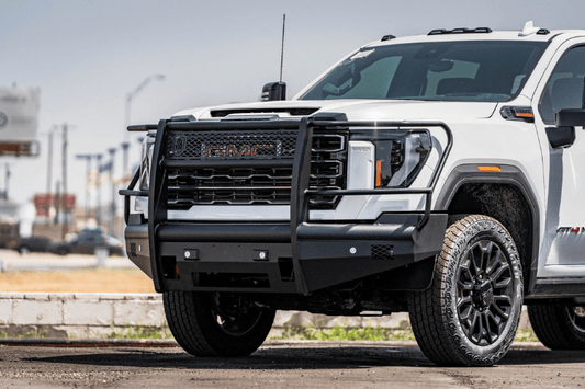 Road Armor Vaquero non-winch front bumper full guard black 2242VF6B on 2024–2025 GMC Sierra 2500/3500
