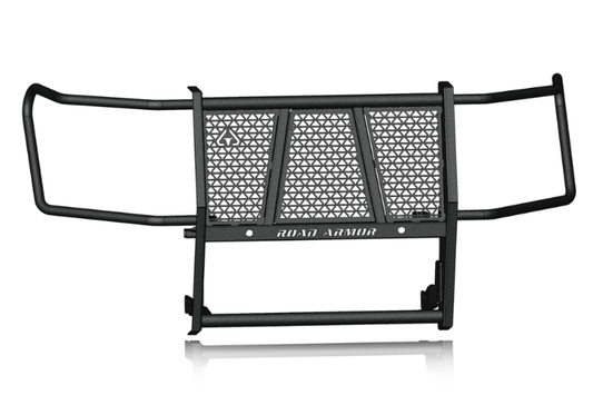 Road Armor Vaquero heavy duty brush guard front grille guard on 2020–2026 GMC Sierra 2500/3500 truck.
