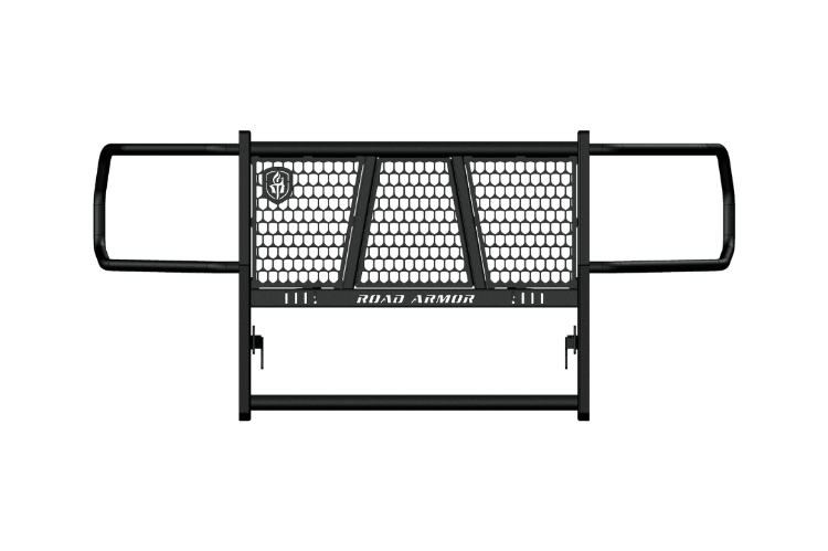 Road Armor Vaquero 4192-BRSH Front Brush Guard for 2019-2025 Ram 2500/3500 – Durable textured black grille guard, offering maximum front-end protection as a heavy-duty truck brush guard, non-winch compatible