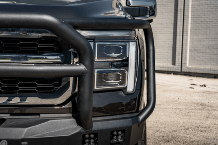 Road Armor Stealth F150 front winch bumper with stealth bumpers design and heavy-duty protection
