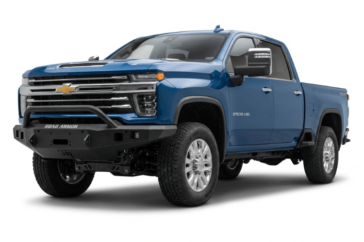 The Road Armor Stealth 3242F4B front bumper provides maximum offroad strength and bold styling for 2024-2026 Chevy Silverado 2500/3500