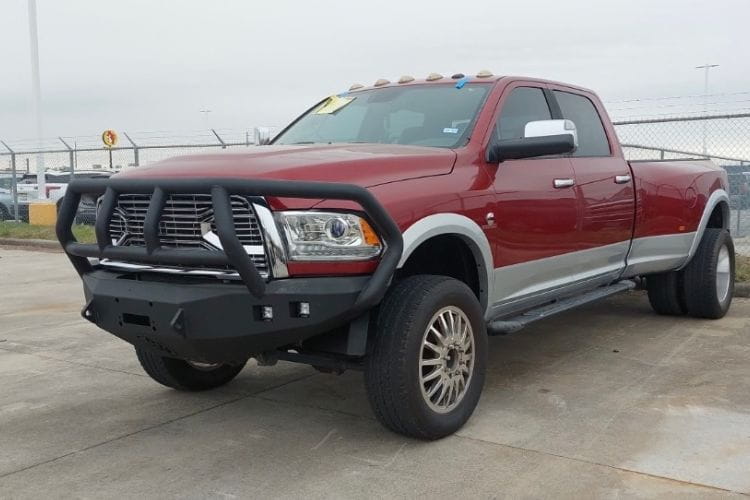 Road Armor 408R2B 2010-2018 Dodge Ram 2500/3500 Stealth Front Winch Ready Bumper Titan II Grille Guard, Black Finish and Square Fog Light Hole