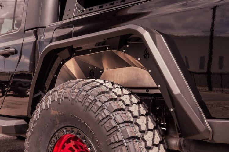 Road Armor Stealth rear fender flares 520AFR0B for 2020-2025 Jeep Gladiator JT durable steel road armor stealth fender flares