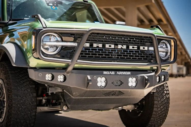 Road Armor Stealth mid width Lonestar Guard bumper 6213FNW5B for 2021-2026 Ford Bronco durable Road Armor front bumper