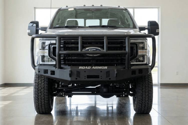 Road Armor 6232F2B Stealth Series Front Bumper for 2023-2026 Ford F250/F350 Super Duty with Titan II Guard; Winch Ready and Black Powder Coat.