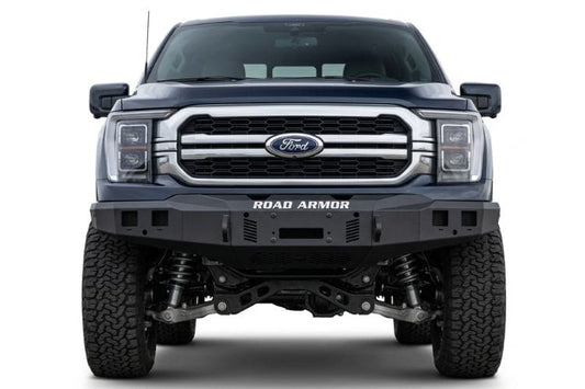 Road Armor Stealth front winch bumper 6241F0B for 2024-2026 Ford F150 textured black durable stealth front winch bumper