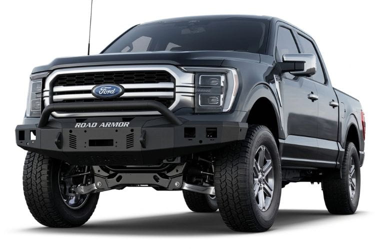 Road Armor Stealth front winch bumper 6241F4B for 2024-2026 Ford F150 Pre-Runner Guard textured black stealth front winch bumper