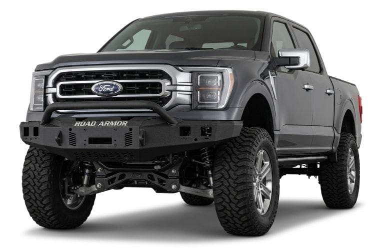 Road Armor Stealth front winch bumper 6241F4B for 2024-2026 Ford F150 Pre-Runner Guard textured black stealth front winch bumper