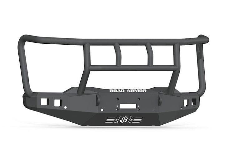 Road Armor Stealth Winch Front Bumper Titan II Guard 3202F2B for 2020-2023 Chevy Silverado 2500HD/3500HD rugged Road Armor bumper