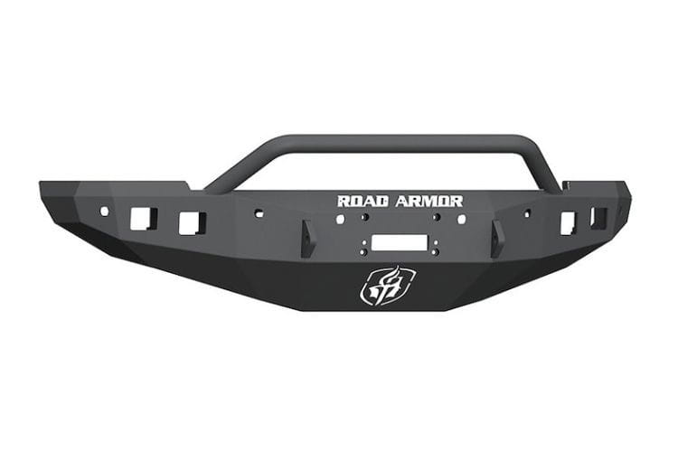 Road Armor Stealth Front Bumper 4162F4B for 2010-2018 Ram 2500/3500, winch-ready Pre-Runner guard with rugged front-end protection