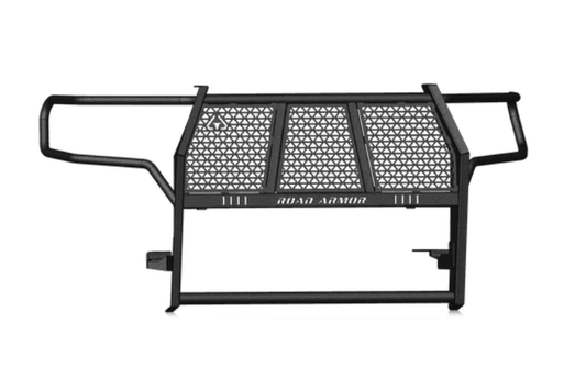 Road Armor Vaquero truck front grille guard with textured black road armor brush guard for Ram 1500