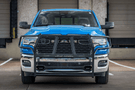 Road Armor Vaquero truck front grille guard with textured black road armor brush guard for Ram 1500