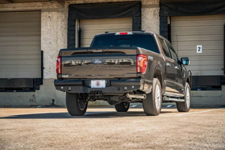 Road Armor Vaquero rear bumper 6241VR0B for 2024–2026 Ford F150, heavy duty steel rear protection bumper
