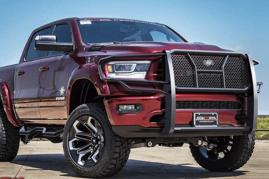 Steelcraft HD Grille Guard in semi-gloss black for 2019–2025 Ram 1500 – heavy-duty front grille guard designed to protect your Ram truck with rugged style and durability
