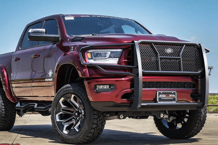 Steelcraft HD Grille Guard in semi-gloss black for 2019–2025 Ram 1500 – heavy-duty front grille guard designed to protect your Ram truck with rugged style and durability