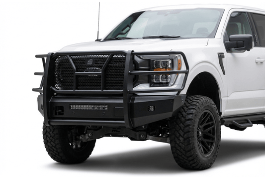 Steelcraft Elevation front bumper 60-11440C installed on a 2024–2025 Ford F-150 truck