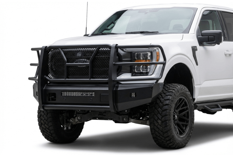 Steelcraft Elevation front bumper 60-11440C installed on a 2024–2026 Ford F-150 truck