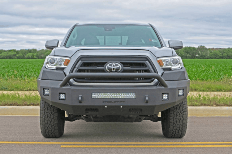 Steelcraft Fortis bullnose front bumper for Toyota Tacoma replacement.