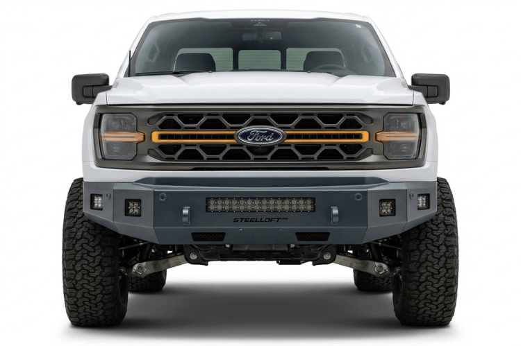 Steelcraft Fortis HD front bumper 71-11440 installed on a 2024–2025 Ford F-150 truck