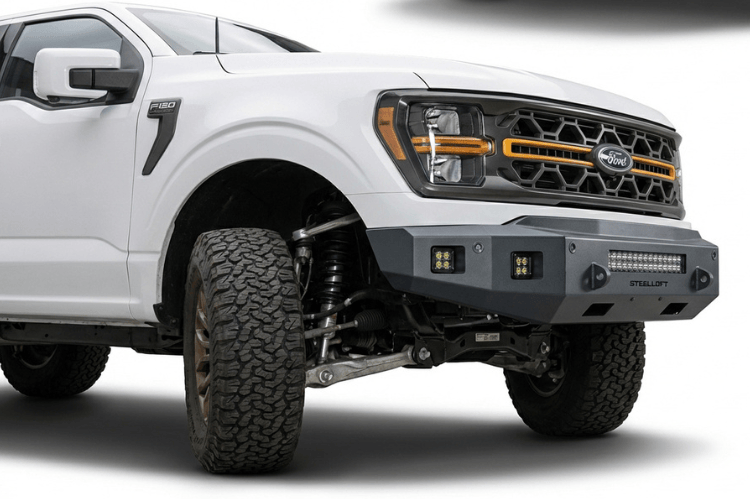 Steelcraft Fortis HD front bumper 71-11440 installed on a 2024–2025 Ford F-150 truck