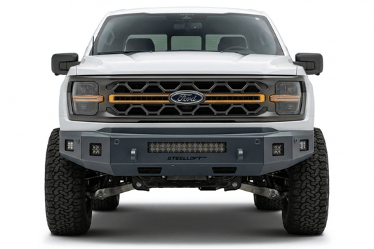 Steelcraft Fortis HD front bumper 71-11440 installed on a 2024–2026 Ford F-150 truck