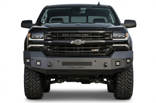 Steelcraft Fortis steel front bumper 71-10444 installed on 2024–2026 Chevy Silverado 2500/3500 truck