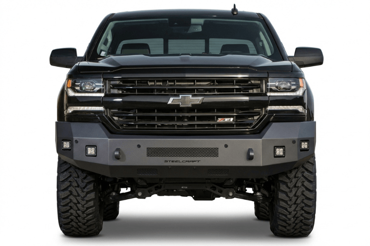 Steelcraft Fortis steel front bumper 71-10444 installed on 2024–2026 Chevy Silverado 2500/3500 truck