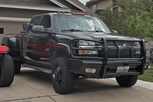 Steelcraft front bumper and grille guard bumper for Chevy Silverado 2500/3500 in semi-gloss black