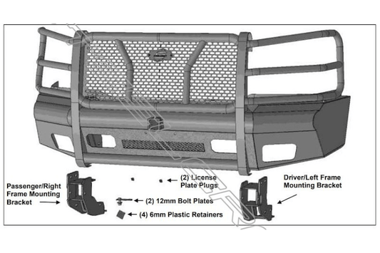 Steelcraft front bumper and grille guard bumper for Chevy Silverado 2500/3500 in semi-gloss black