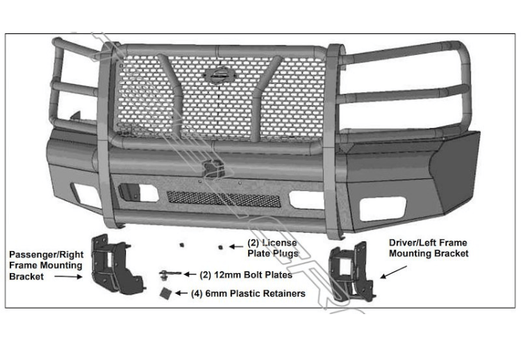 Steelcraft front bumper and grille guard bumper for Chevy Silverado 2500/3500 in semi-gloss black