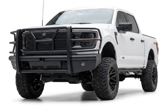 Steelcraft HD front bumper grille guard HD11440RCC installed on a 2024–2026 Ford F-150 truck