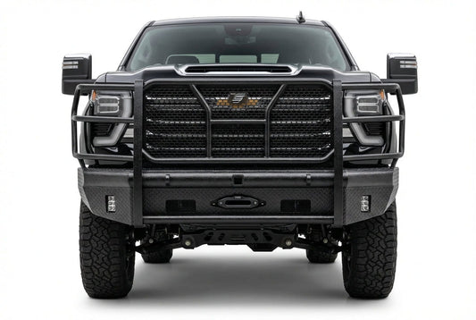 Steelcraft HD winch front bumper HD10444RCW installed on 2024–2025 Chevy Silverado 2500/3500 truck