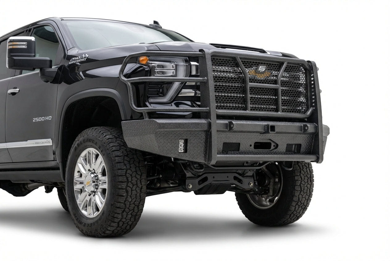 Steelcraft HD winch front bumper HD10444RCW installed on 2024–2026 Chevy Silverado 2500/3500 truck