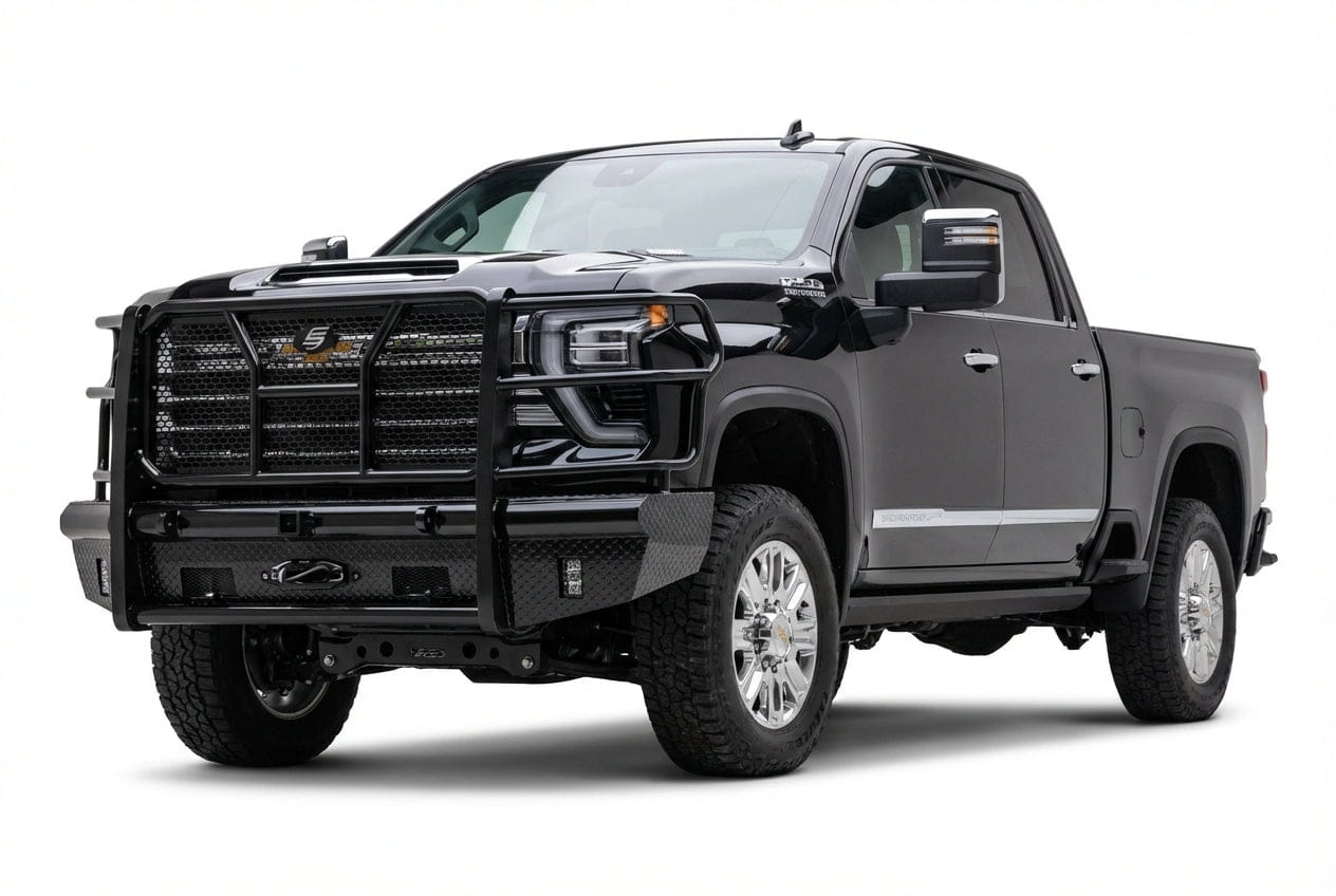 Steelcraft HD winch front bumper HD10444RCW installed on 2024–2026 Chevy Silverado 2500/3500 truck