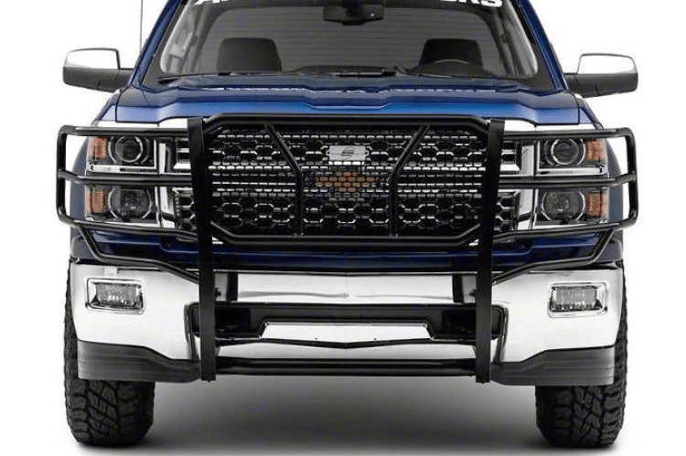 Steelcraft heavy-duty grille guard 50-0480 for 2014–2018 Chevy Silverado 1500, HD steel grille guard for rugged front-end protection.
