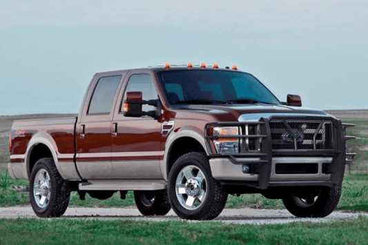 Steelcraft HD grille guard 50-1320 for 2008–2010 Ford F250/F350 Super Duty, heavy-duty black steel grille guard for front protection.