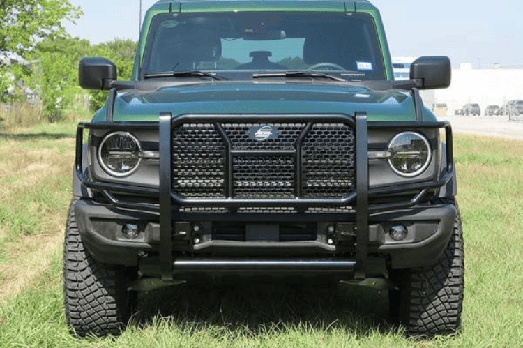 Steelcraft HD grille guard 50-1350C for 2021–2024 Ford Bronco Full Size, heavy-duty steel grille guard for rugged front-end protection.