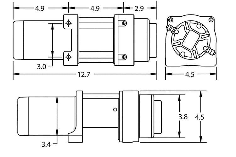 Superwinch 1125260 Terra 2500 Powersports Steel Wire Rope Winch
