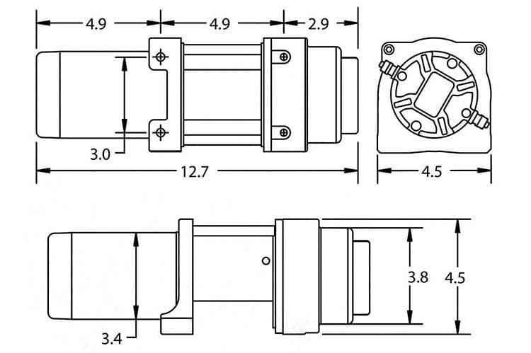 Superwinch 1135260 Terra 3500 Powersports Steel Wire Rope Winch
