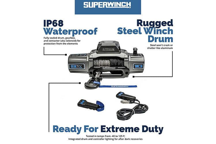 Superwinch 1710200 SX10 12V 10000 Steel Wire Rope Winch