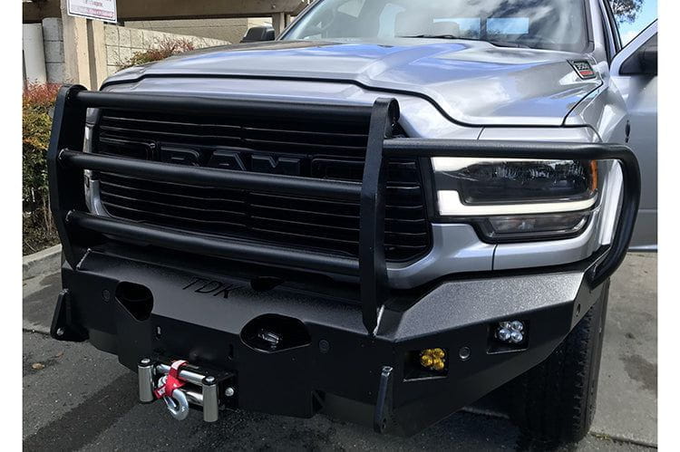 Heavy-duty Front Bumper Grille Guard for 1994-2024 Dodge Ram 4500/5500.