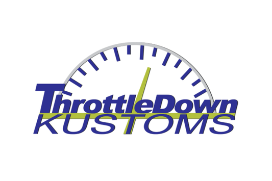 Throttle Down Kustoms Side Badge Paintable Bare Steel