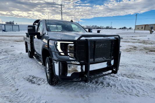 Thunder Struck grille guard GHD24-100 for 2024+ GMC Sierra 2500HD/3500HD, providing durable front-end protection.
