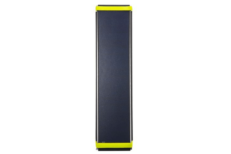 Portable flashlight with a black and yellow design