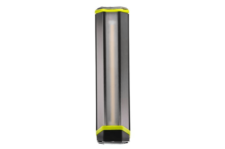 Portable flashlight with a black and yellow design