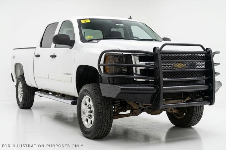 Tough Country Chevy Silverado 2500/3500 2007-2010 Front Bumper with Expanded Metal and Tow Hooks,  Gloss Black Powder Coat Finish TFR3407CLRE